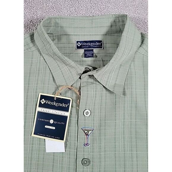 Weekender casual lifestyle 2XL‎ SAGE  embroidered MARTINI SHORT SLEEVE - Picture 1 of 9